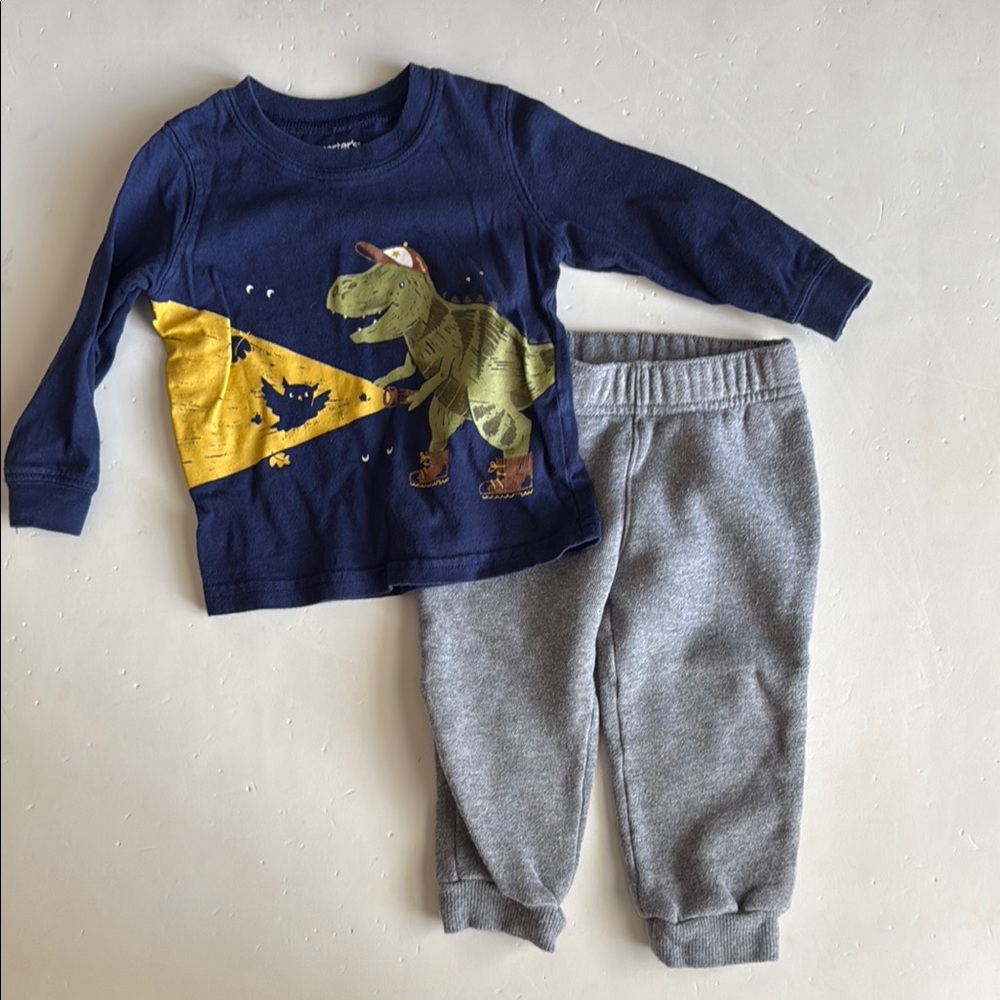 Carter’s Dinosaur Long Sleeve Shirt and Pants Set Boys 12 months